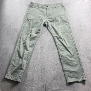 Ash & Erie Everyday Chino Pants Men 33x29 Sage Green Stretch Cotton Tailored Fit